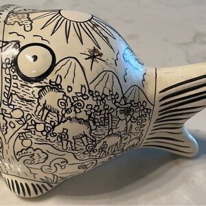 Ceramic Mexican Fish Dish Scrubber Holder
